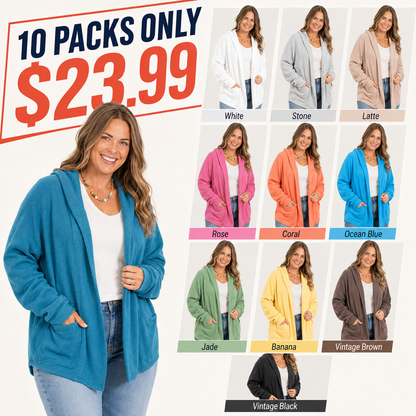 🔥 Cozy Campfire Relaxed Fit Hooded Cardigan with Pockets