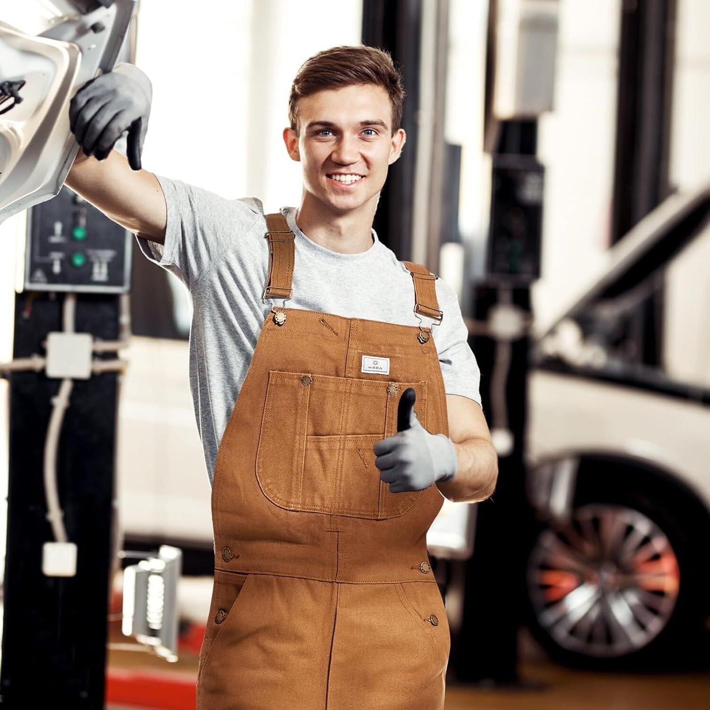 💝💝Last Day Promotion🔥Men's Denim Bib Overalls,  Workwear with Adjustable Straps and Convenient Tool Pockets