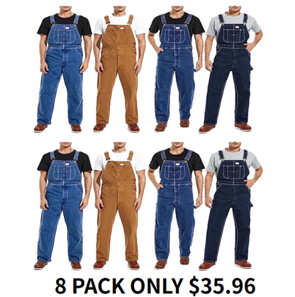💝💝Last Day Promotion🔥Men's Denim Bib Overalls,  Workwear with Adjustable Straps and Convenient Tool Pockets