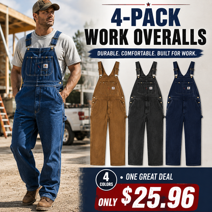 💝💝Last Day Promotion🔥Men's Denim Bib Overalls,  Workwear with Adjustable Straps and Convenient Tool Pockets