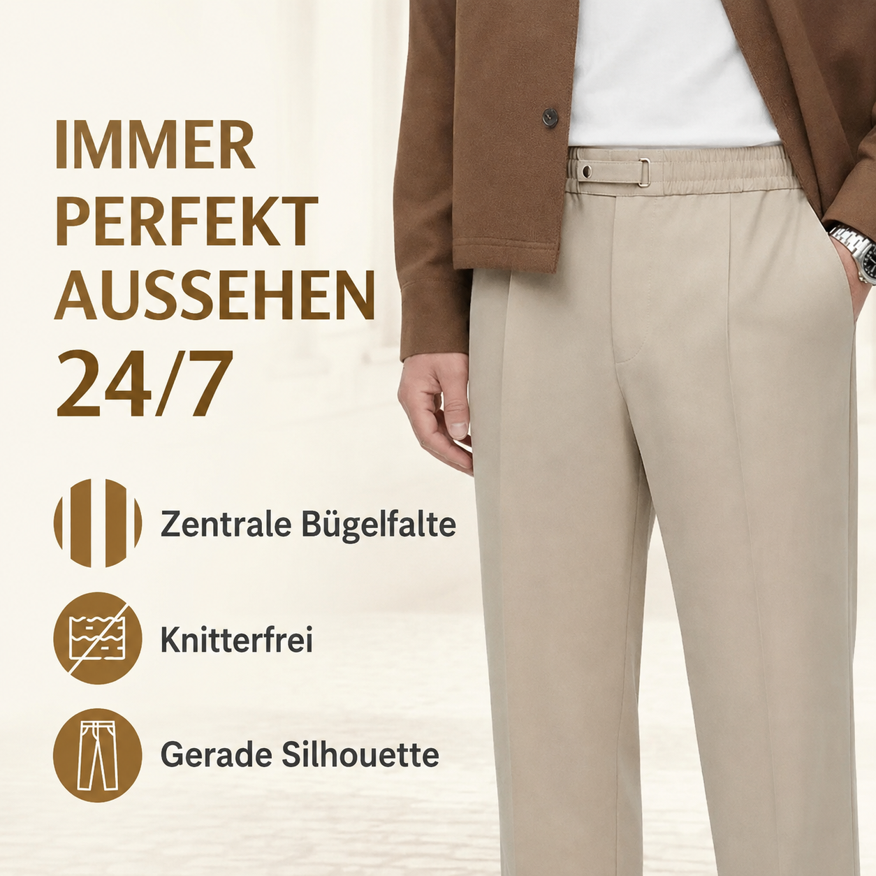 Flexible Komfort-Hose mit geradem Schnitt