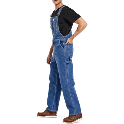 💝💝Last Day Promotion🔥Men's Denim Bib Overalls,  Workwear with Adjustable Straps and Convenient Tool Pockets