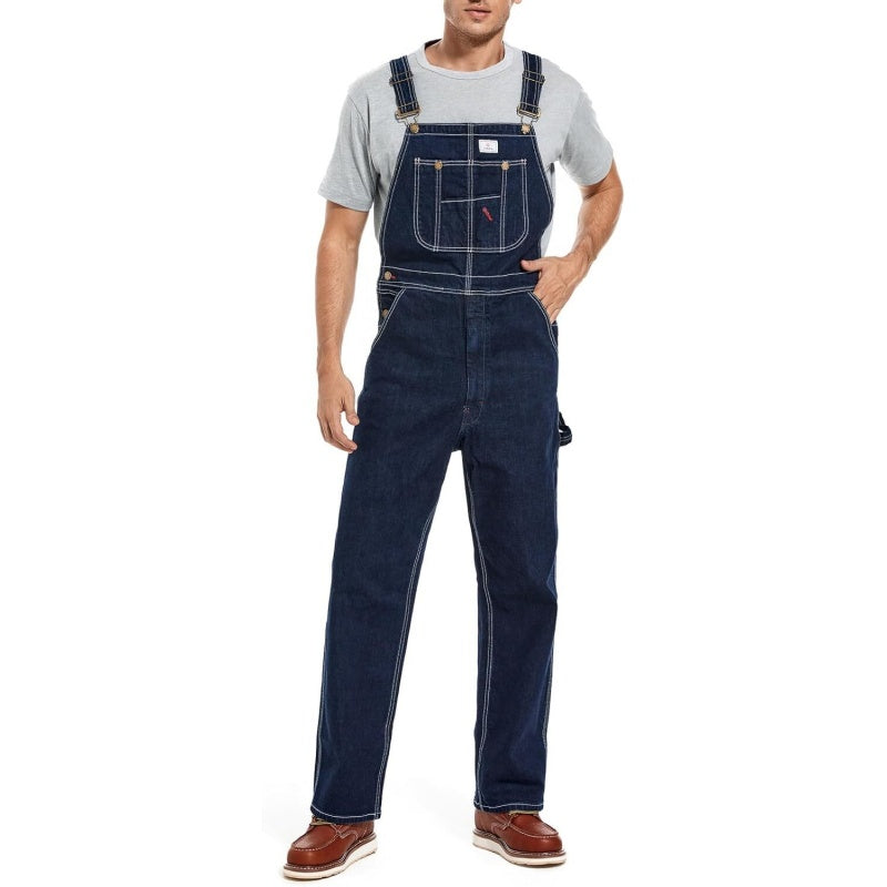 💝💝Last Day Promotion🔥Men's Denim Bib Overalls,  Workwear with Adjustable Straps and Convenient Tool Pockets