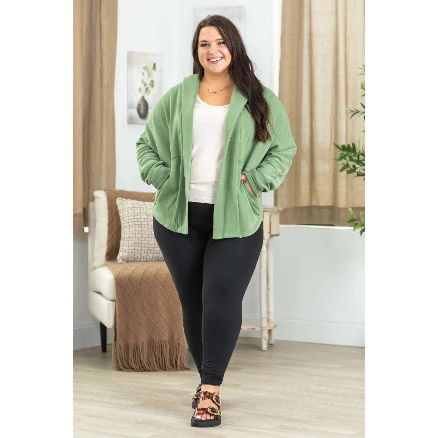 🔥 Cozy Campfire Relaxed Fit Hooded Cardigan with Pockets